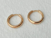 14K Rose Gold Small Huggie Earrings